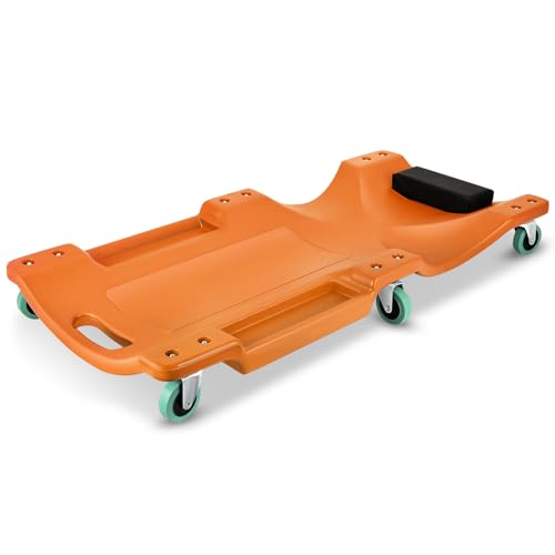 40" L X 19" W Vehicle Repair Low Profile Plastic Rolling Garage Shop Creeper with Padded Headrest