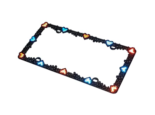 3D Daisy Heart License Plate Frame from Pure Zinc Alloy Metal Perfect Plate Holder