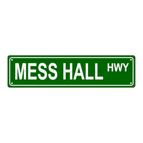 MESS HALL HWY SPACE Metal Tin Street Sign Bar Cafe Garage Cave Home Room Wall Bathroom Farmhouse Garden Porch Patio Decor