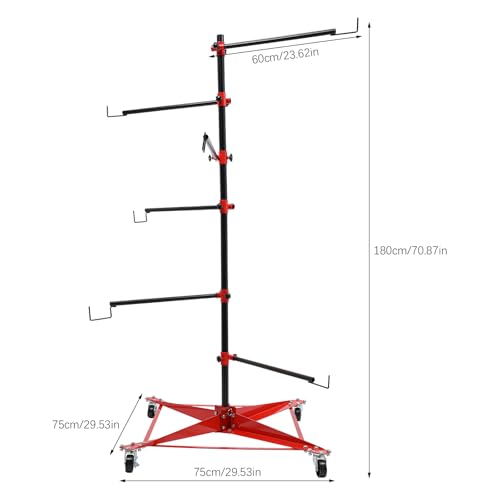Panel Tree Stand for Painting Rotatable FreeStanding Panel Paint Holder with Wheels Adjustable Center Post for Hang Automotive Doors Fenders Bumpers