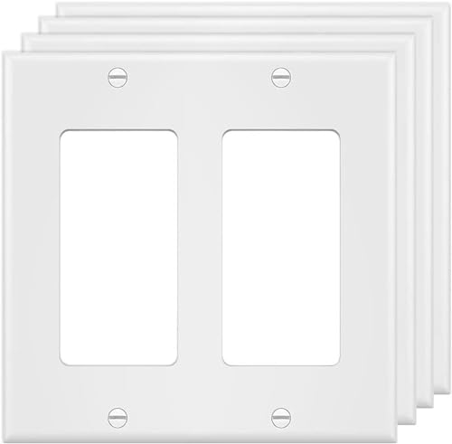 2 Gang Decorator Wall Plate Cover Double Switch Outlet Electrical Faceplate for Light Switche (4 Count)