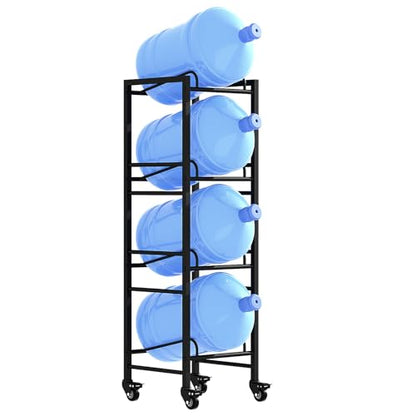 4 Tier 5 Gallon Water Jug Holder with 4 Lockable Wheels