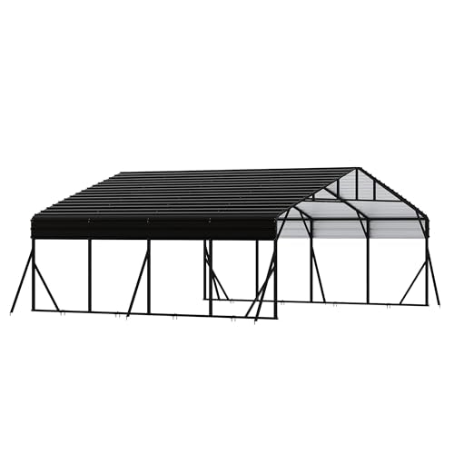 20' x 20' x 8.5' Heavy Duty Metal Carport with Galvanized Steel Roof