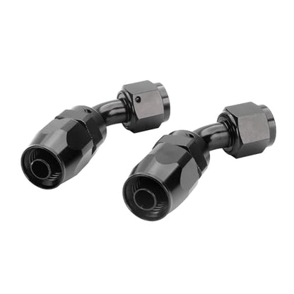 Swivel 4AN Fitting 45 Degree For CPE Braided Hose End Black 2Pcs (2 Count)
