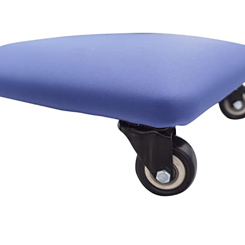 Roller Seat 360 Degree Rotating Low Stool with Wheel Chair PU Leather Universal Swivel Wheels Stool for Home Office Fitness and Garage
