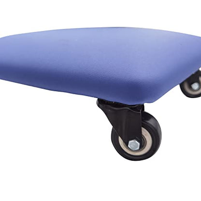 Roller Seat 360 Degree Rotating Low Stool with Wheel Chair PU Leather Universal Swivel Wheels Stool for Home Office Fitness and Garage