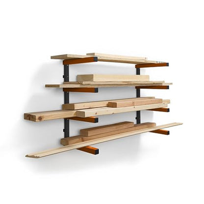 Wood Rack 4 Level Heavy Duty Lumber Storage Rack Wall Mount PBR