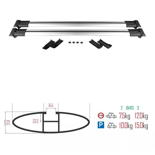 Roof Racks Cross Bars for Subaru Outback Wilderness 2021 2022 2023 Roof top Cargo Box Tent Bike Kano Basket Carrier Gray Aluminum
