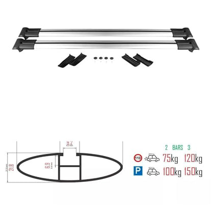Roof Racks Cross Bars for Subaru Outback Wilderness 2021 2022 2023 Roof top Cargo Box Tent Bike Kano Basket Carrier Gray Aluminum