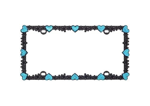 3D Shining Daisy Heart License Plate Frame from Pure Zinc Alloy Metal Perfect Plate Holder