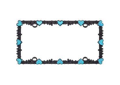 3D Shining Daisy Heart License Plate Frame from Pure Zinc Alloy Metal Perfect Plate Holder