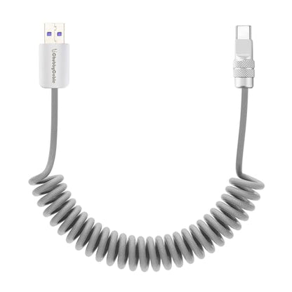 USB A to C 120W Braided Coiled Charging Cable