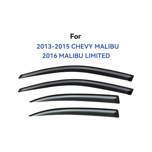 Window Visors Rain Guards for 2013 2014 2015 13 14 15 Chevy Malibu (4 Count)