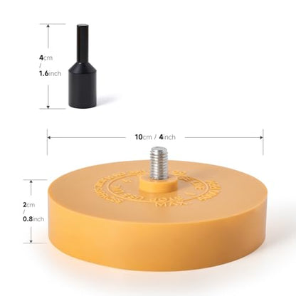 2 Pack Decal Remover Eraser Wheel with Adapter 4 inch Rubber Eraser Wheel for Drill Removes Car Decal Vinyl Tape Graphics Pinstripe Sticker Adhesive Remover