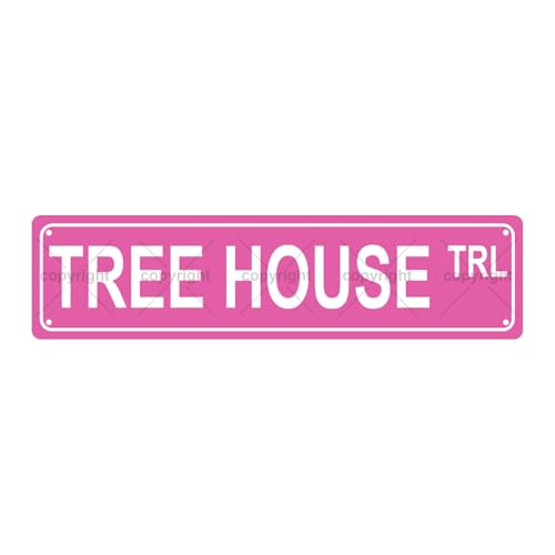 TREE HOUSE TRL SPACE Metal Tin Street Sign Bar Cafe Garage Cave Home Room Wall Bathroom Farmhouse Garden Porch Patio Decor