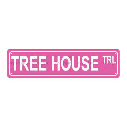 TREE HOUSE TRL SPACE Metal Tin Street Sign Bar Cafe Garage Cave Home Room Wall Bathroom Farmhouse Garden Porch Patio Decor