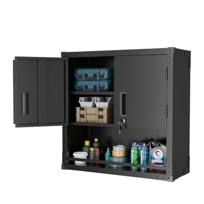 Garage Wall Cabinet with Locking Doors and Adjustable Shelf