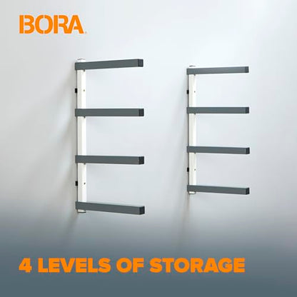 4 Level Lumber Storage Rack Wood and Garage Organization Space Saving Metal Shelf for Pipes