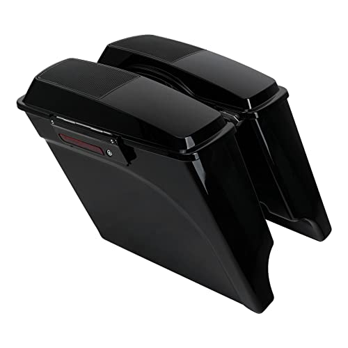 Motorcycle Saddlebags 5" Stretched Extended Hard Saddle BagsW (2 Count)