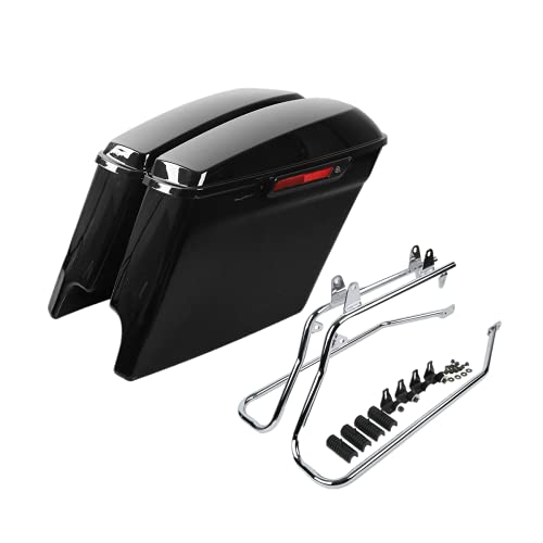 Motorcycle Stretched Saddlebags with Chrome Conversion Brackets Fit For Harley Softail Deluxe Heritage Softail 1984