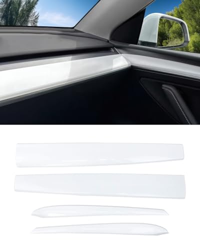 Dashboard Cover Wrap and Front Door Inner Armrest Panel Cover Trim Compatible with Tesla Model 3 2021