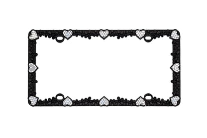 3D Daisy Heart License Plate Frame from Pure Zinc Alloy Metal Perfect Plate Holder