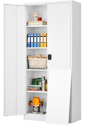 Wide & Deep Metal Storage Storage Cabinet with Adjustable Shelves
