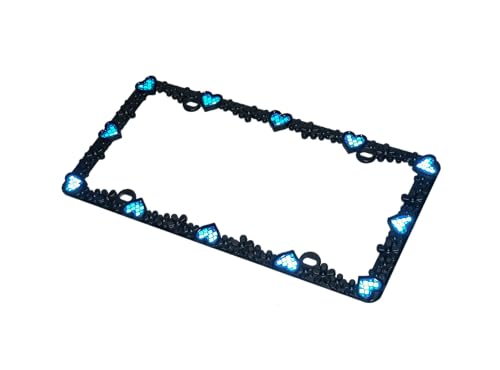 3D Daisy Heart License Plate Frame from Pure Zinc Alloy Metal Perfect Plate Holder