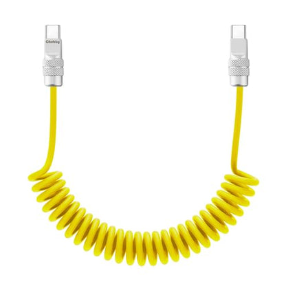 USB C to C 240W Braided Coiled Charging Cable