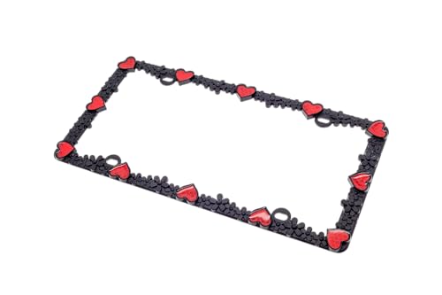 3D Daisy Heart License Plate Frame from Pure Zinc Alloy Metal Perfect Plate Holder