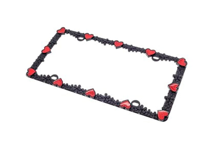 3D Daisy Heart License Plate Frame from Pure Zinc Alloy Metal Perfect Plate Holder