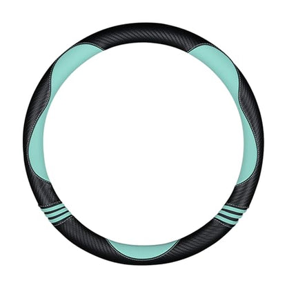 Car Steering Wheel Covers for Women Padded Carbon Fiber PU Leather Cute Auto Interior Accessories for Vehicle