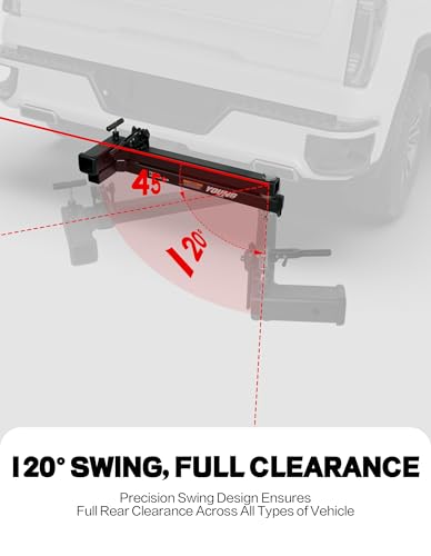 Young 250 lbs Heavy Duty Swing Away Hitch Adapter for Bike Rack & Cargo Carrier