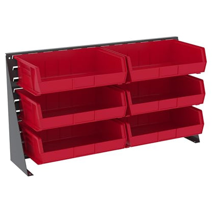 98636 Heavy Duty Steel Louvered Panel Standing Work Bench Storage Rack Garage Organizer for Mounting AkroBin Storage Bins