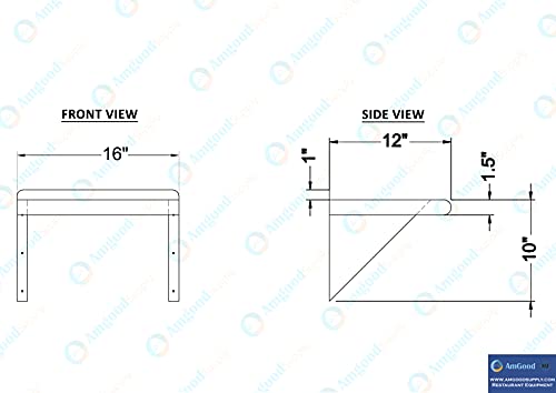 12" X 16" Stainless Steel Wall Shelf