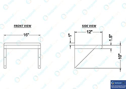 12" X 16" Stainless Steel Wall Shelf