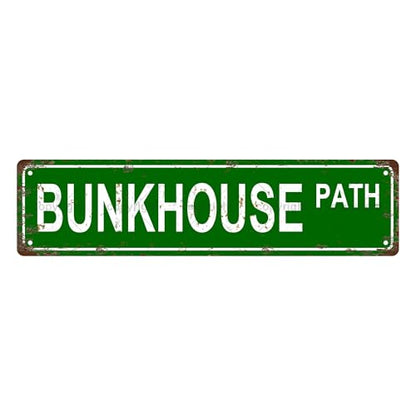 BUNKHOUSE PATH SPACE Metal Tin Street Sign Bar Cafe Garage Cave Home Room Wall Bathroom Farmhouse Garden Porch Patio Decor