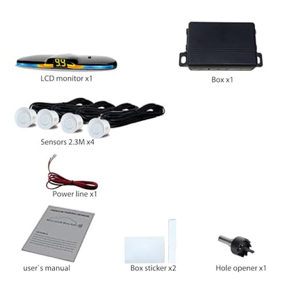 Parking Sensor kit New Feature Rear with Selectable Distance in Feet (4 Count)