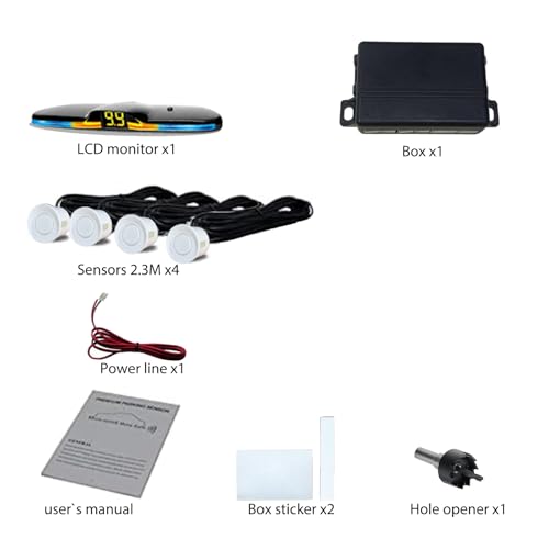 Parking Sensor kit New Feature Rear with Selectable Distance in Feet (4 Count)