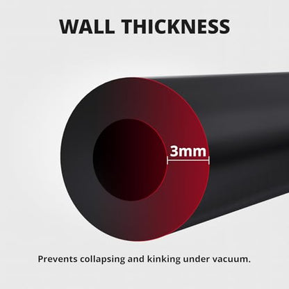 5/32 1/4 5/16 1/2 Silicone Vacuum Tubing Hose Line Kit 10FT 130PSI Max Pressure Black (4mm 6mm 8mm 12.7mm)