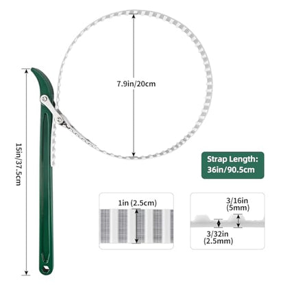 15" Belt Strap Wrench with Adjustable 36" Steel Wire Rubber Strap