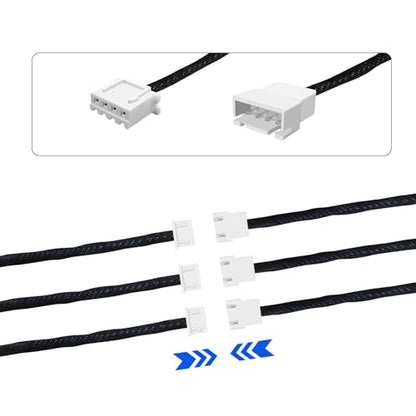 2PCS Dreamcolor Acrylic Interior Car LED Strip Light Extension Wire