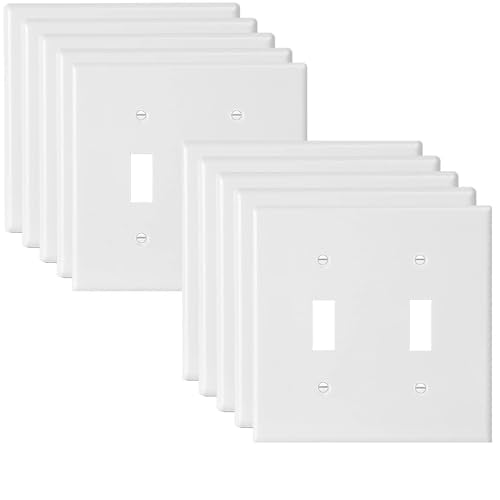 Toggle Light Switch Wall Plate Cover Double Switch Plate 2 (10 Count)
