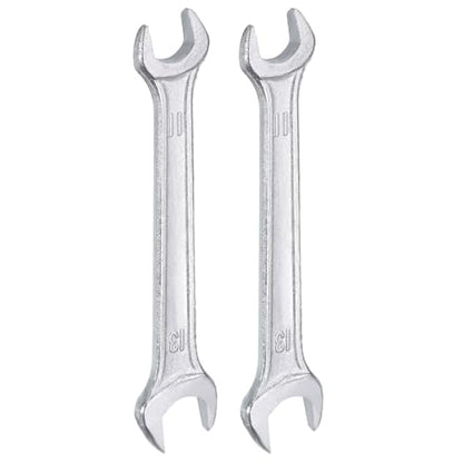 2pcs Double Open End Wrench 11mm x 13mm Metric 15 Degree Offset Angle Small Flat Head Wrench Galvanizing Open Ended Spanner for Automotive Repair Furniture Assembly (2 Count)