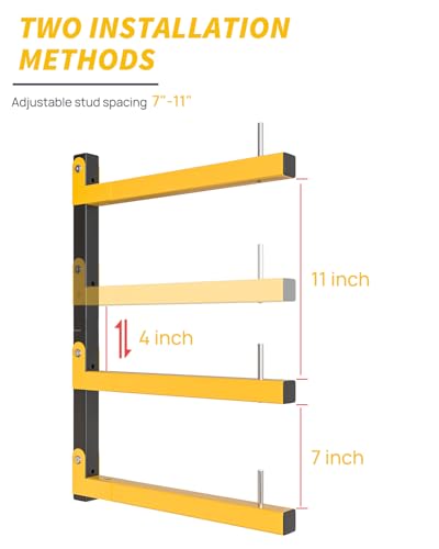 Lumber Rack Wall Mount Storage Racks Folding Wood Organizer Heavy Duty Shelf Brackets With 6 (4 Count)