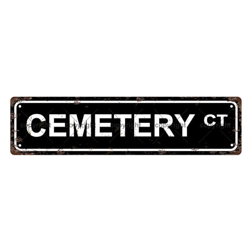 CEMETERY CT SPACE Metal Tin Street Sign Bar Cafe Garage Cave Home Room Wall Bathroom Farmhouse Garden Porch Patio Decor