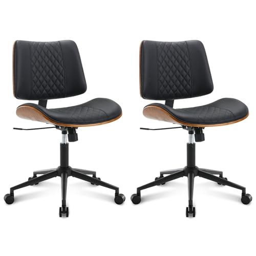 Home Office Chair No Arms with Wheels (2 Count)
