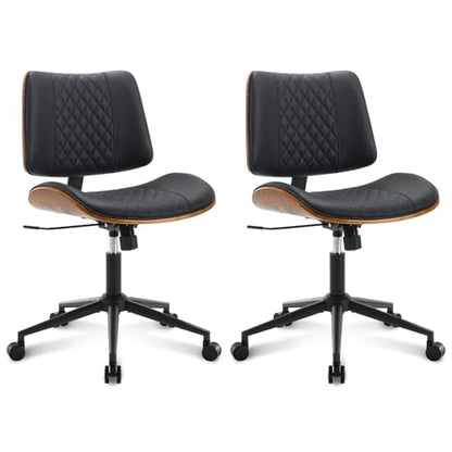 Home Office Chair No Arms with Wheels (2 Count)
