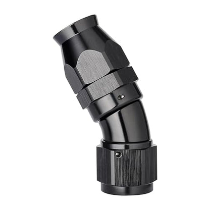 12AN 30 Degree PTFE One Piece Full Flow End Hose Fitting Aluminum Black