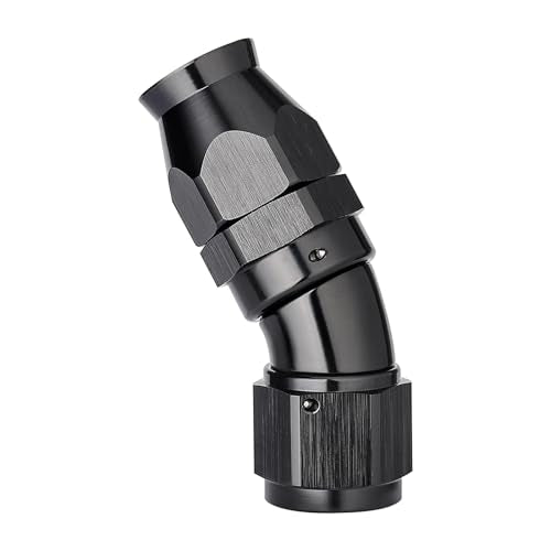 10AN 30 Degree PTFE One Piece Full Flow End Hose Fitting Aluminum Black